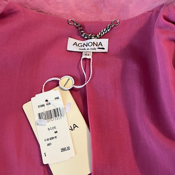 NWT AGNONA Ultra Luxury Genuine Brushed Leather Jacket - Picture 13 of 14